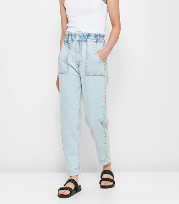 Gracie Denim Paperbag Super High Rise Ankle Length Jeans