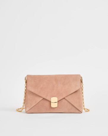 Premium Suede Leather Envelope Crossbody Bag