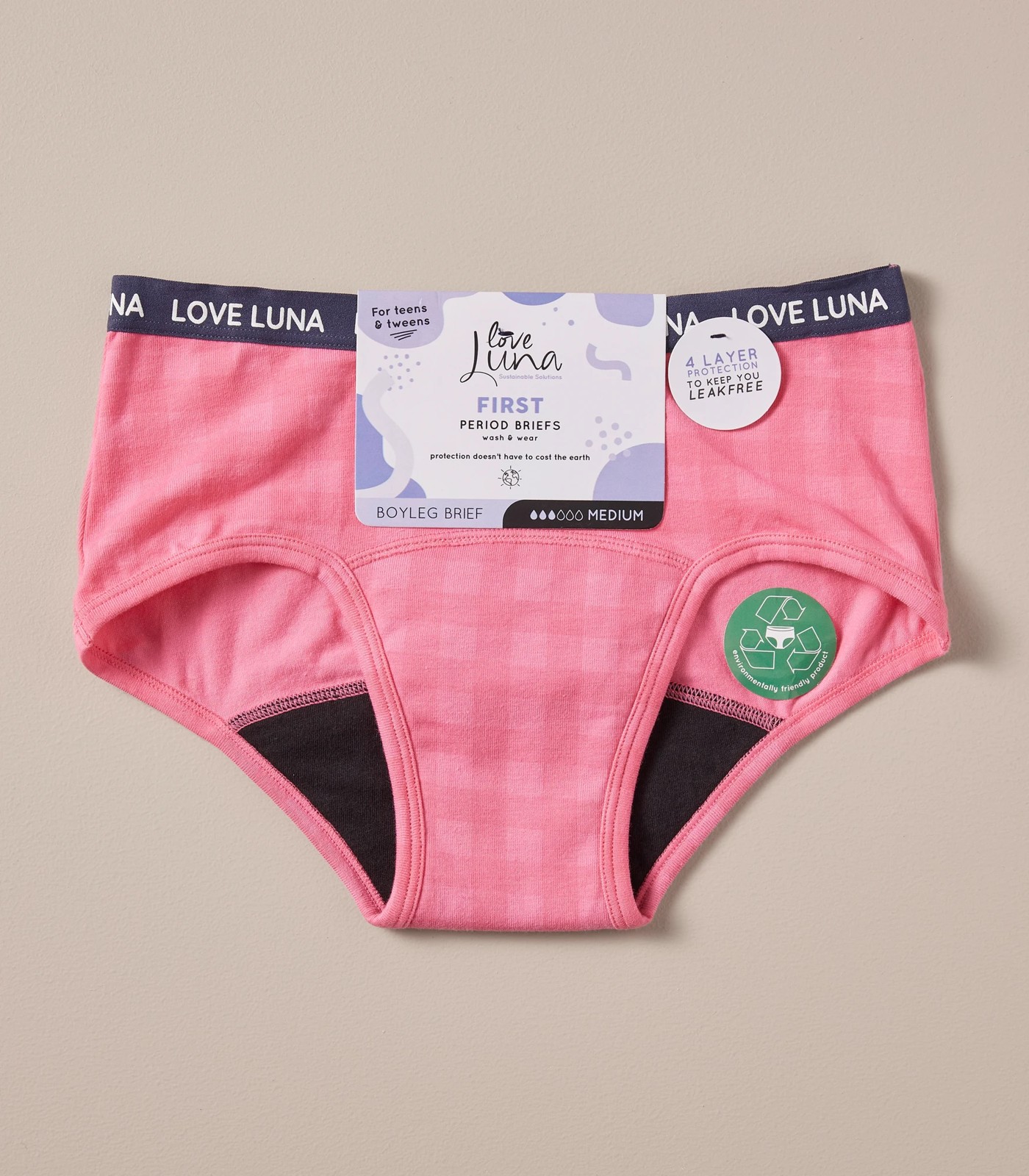 Young Girls Love Luna Period Boyleg Briefs