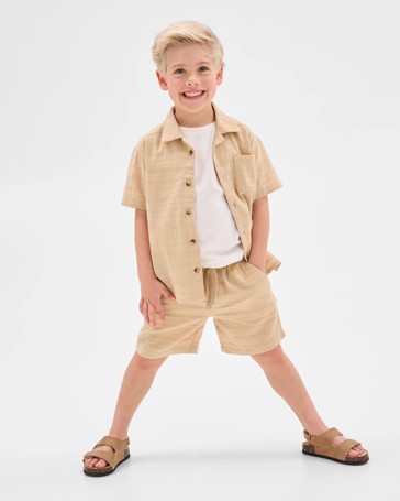 Australian Cotton Rich Shirt and Shorts 2 Piece Set