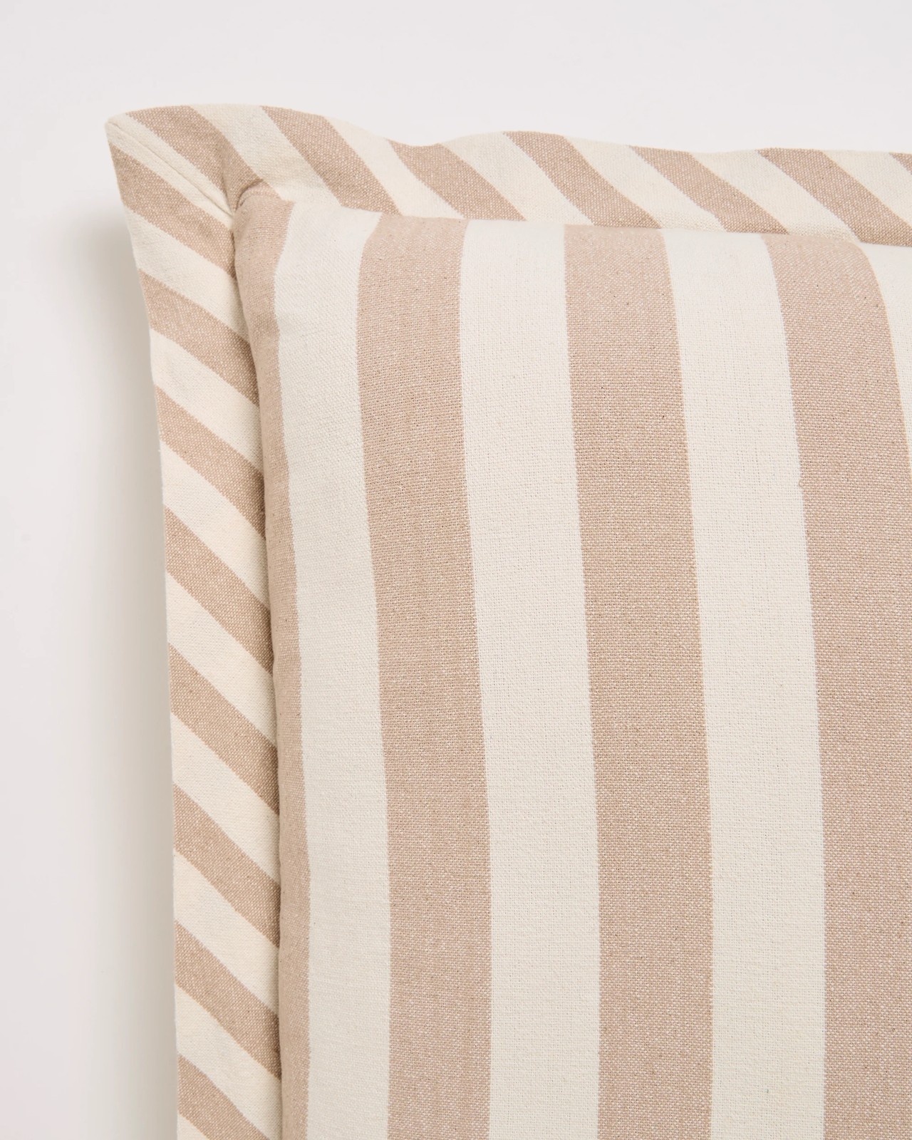 Dakota Stripe Cotton Cushion - Taupe 2 of 2