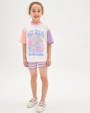 Australian Cotton Blend T-Shirt and Bike Shorts Set