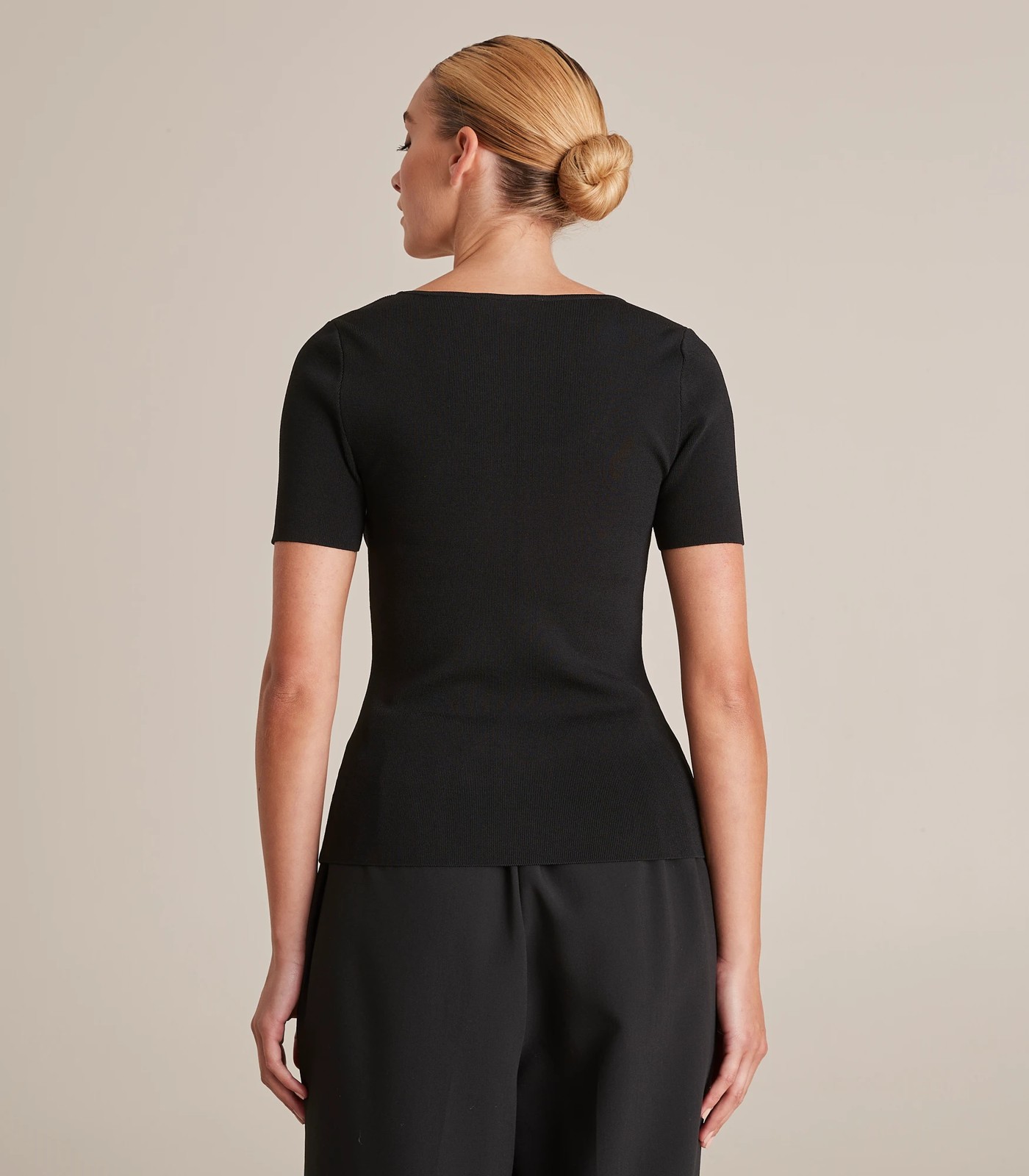 Preview Scoop Neck Crepe Knit T-Shirt 3 of 5