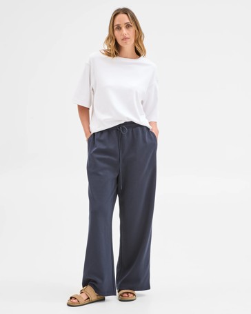Australian Cotton Blend Wide Leg Interlock Pants