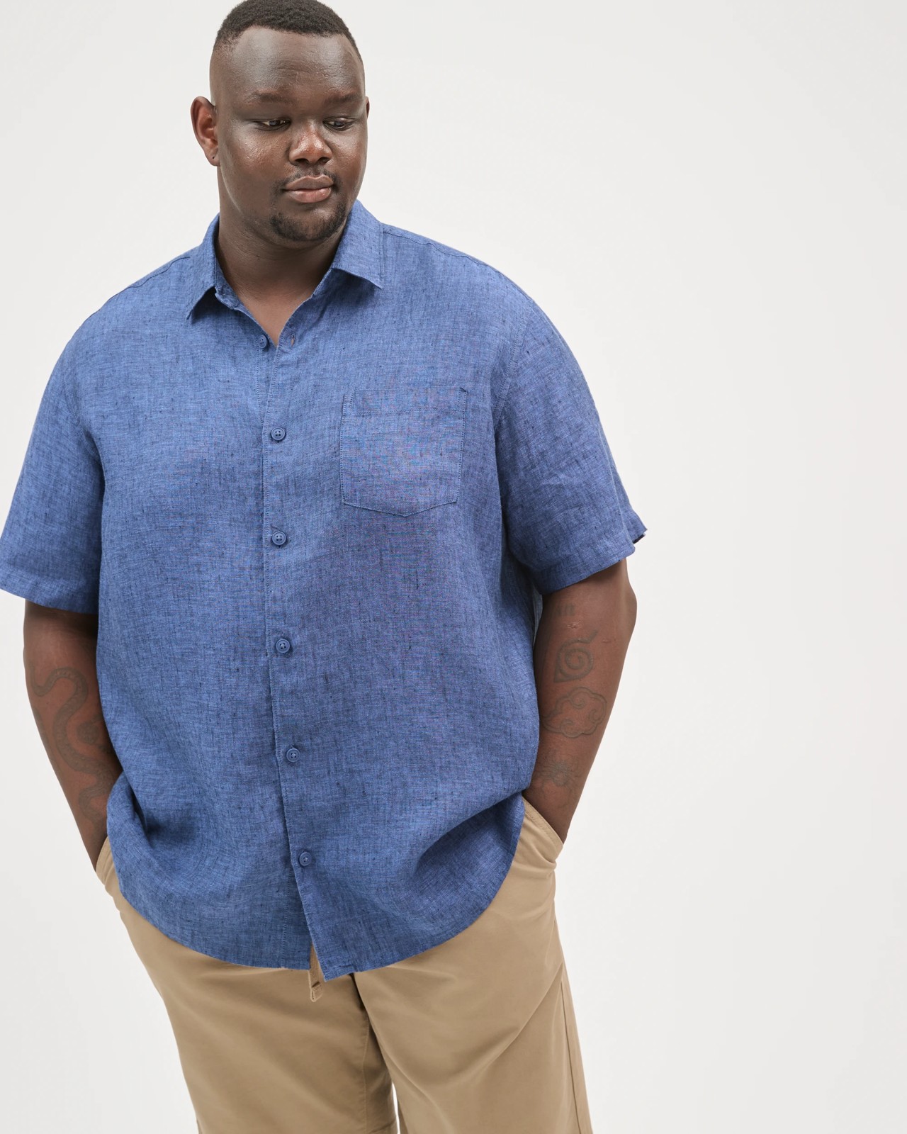 Plus Size European Linen Short Sleeve Shirt 3 of 6
