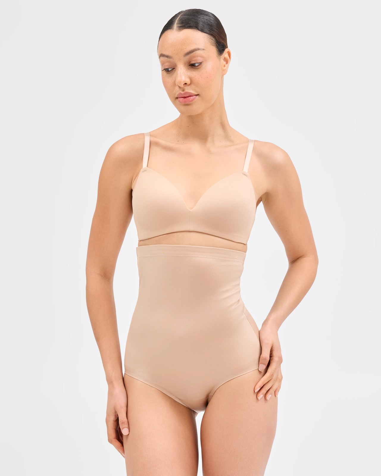 Barely There No Visible Panty Line High Waisted Full Briefs - Latte 2 of 6