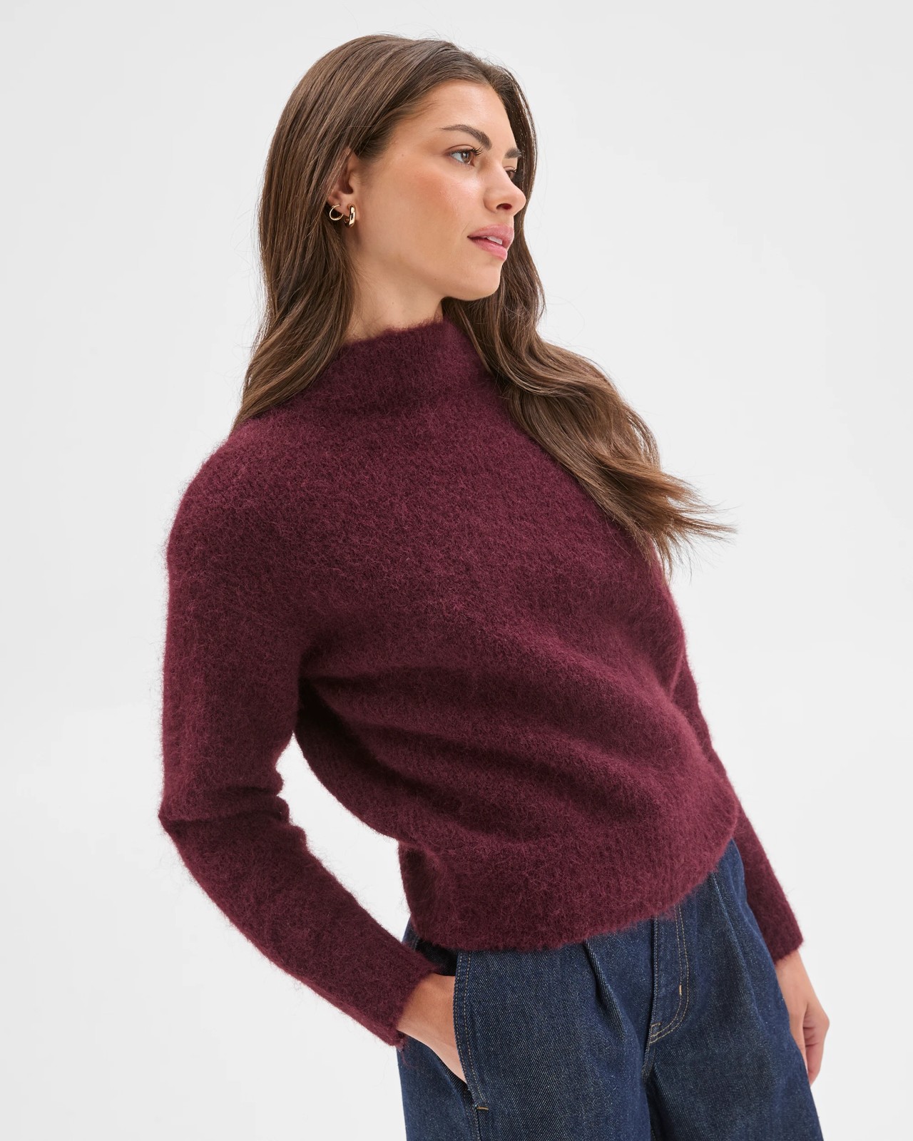 Petites Plush Knit Jumper - Pinot 5 of 6