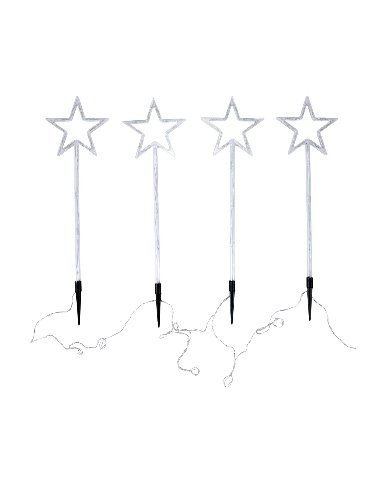 Anko 4 Pack Solar Powered LED Light Up Star Stakes 3 of 5