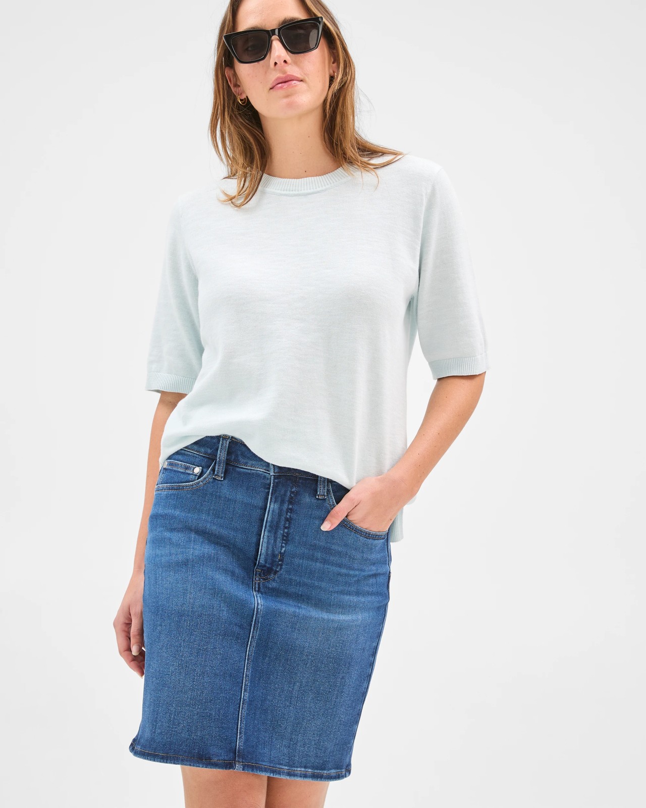 Shape Your Body Classic Mini Denim Skirt 3 of 5