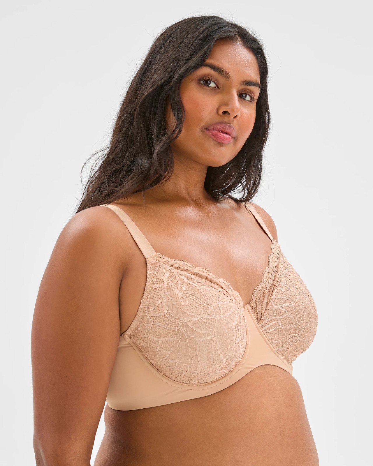 Jenna Minimiser Lace Underwire Bra - Latte 2 of 4
