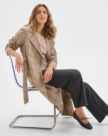 Australian Cotton Check Trench Coat