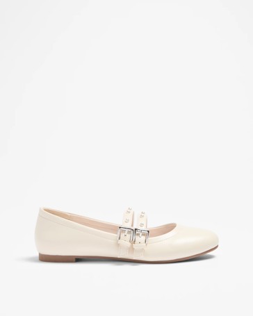 Womens Double Strap Mary Jane Ballet Flat