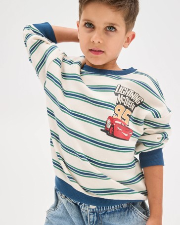 Disney Pixar Cars Australian Cotton Blend Stripe Sweat Top