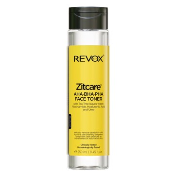 Revox B77 Zitcare Face Toner 250ml - AHA, BHA, PHA, Tea Tree Leaves Water, Niacinamide, Hyaluronic Acid and Urea