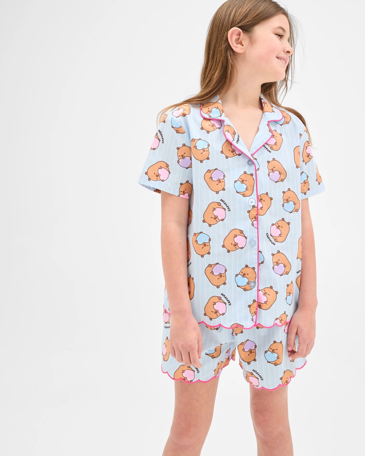 Capyfun Australian Cotton Older Girls Woven Pyjama Set 2 of 5