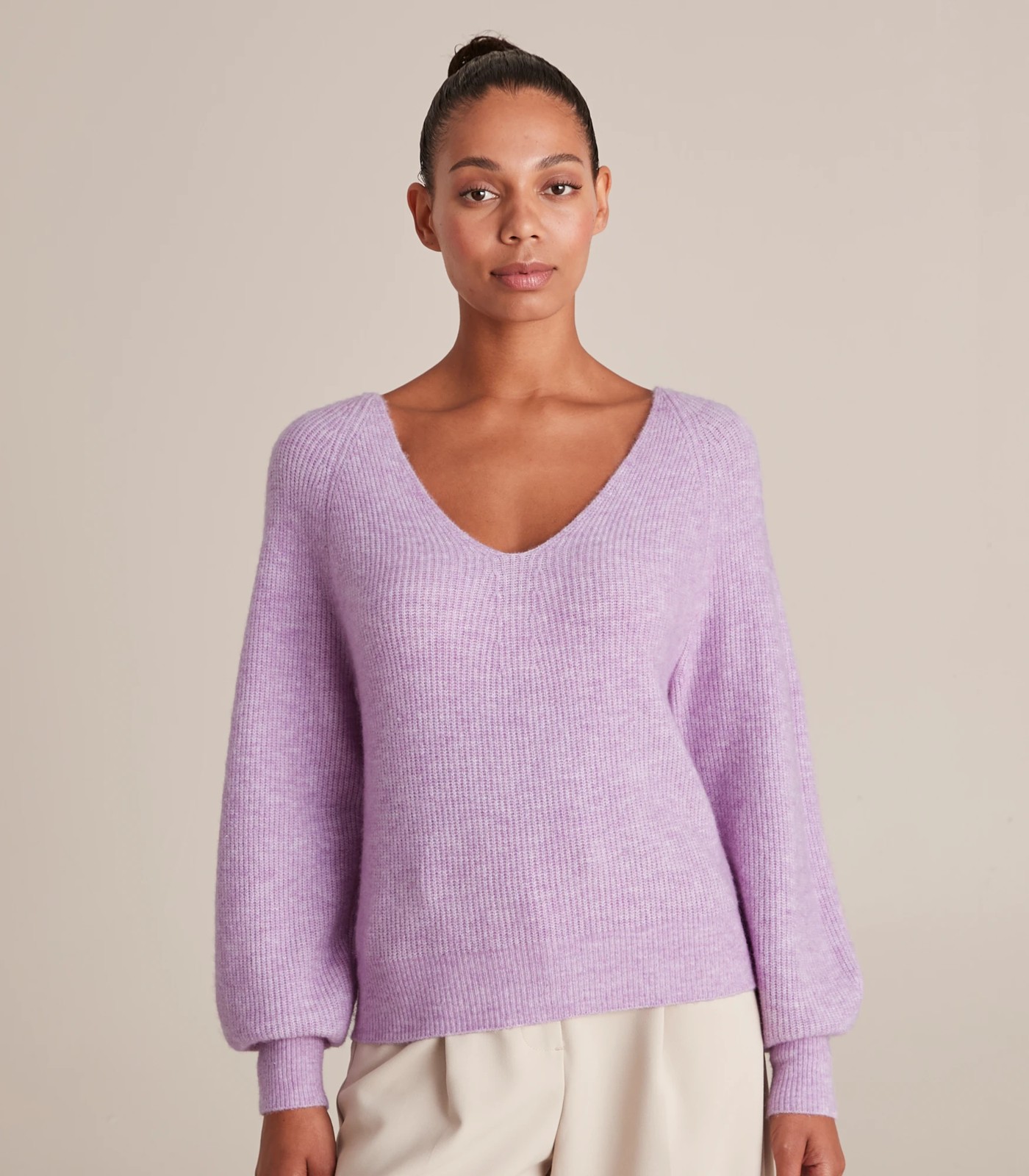 Preview V Neck Puff Sleeve Knit Jumper Target Australia