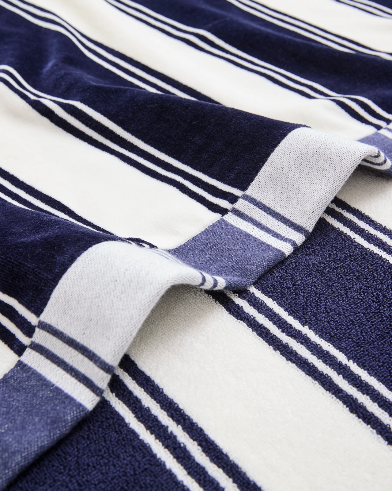 Byron Stripe Australian Cotton Adult Beach Towel - Navy 2 of 2