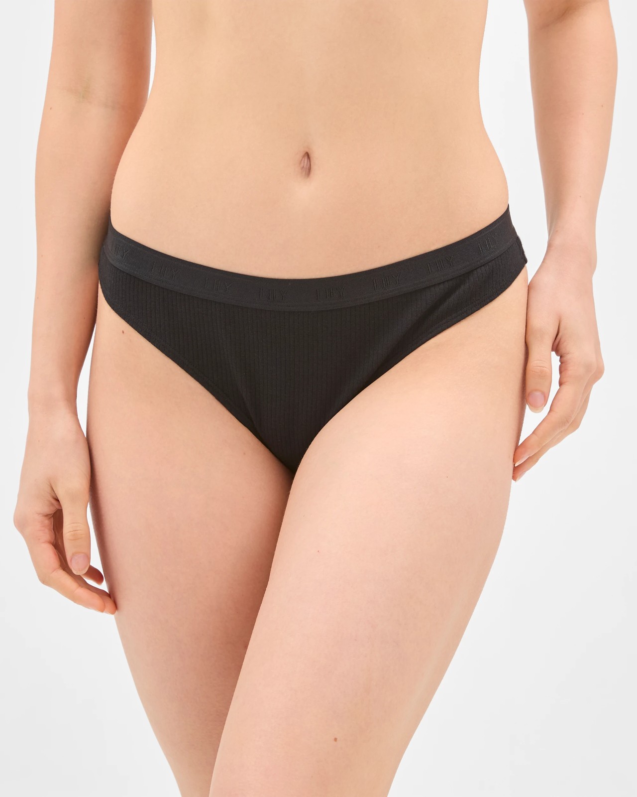 Lily Loves Organic Cotton 2 Pack G-String Briefs  - Black 2 of 3