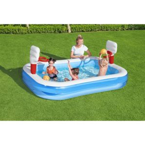 Bestway Inflatable Basketball Play Pool - 251 x 168 x 102CM thumbnail 2