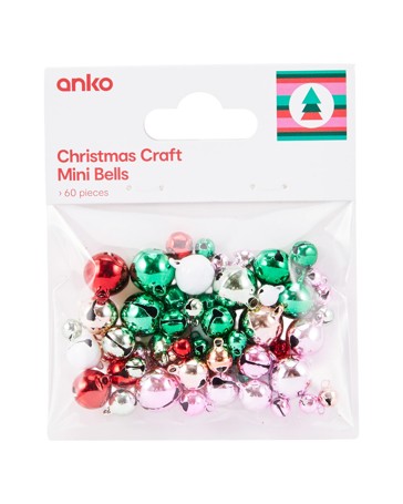Anko 60 Piece Christmas Craft Mini Bells
