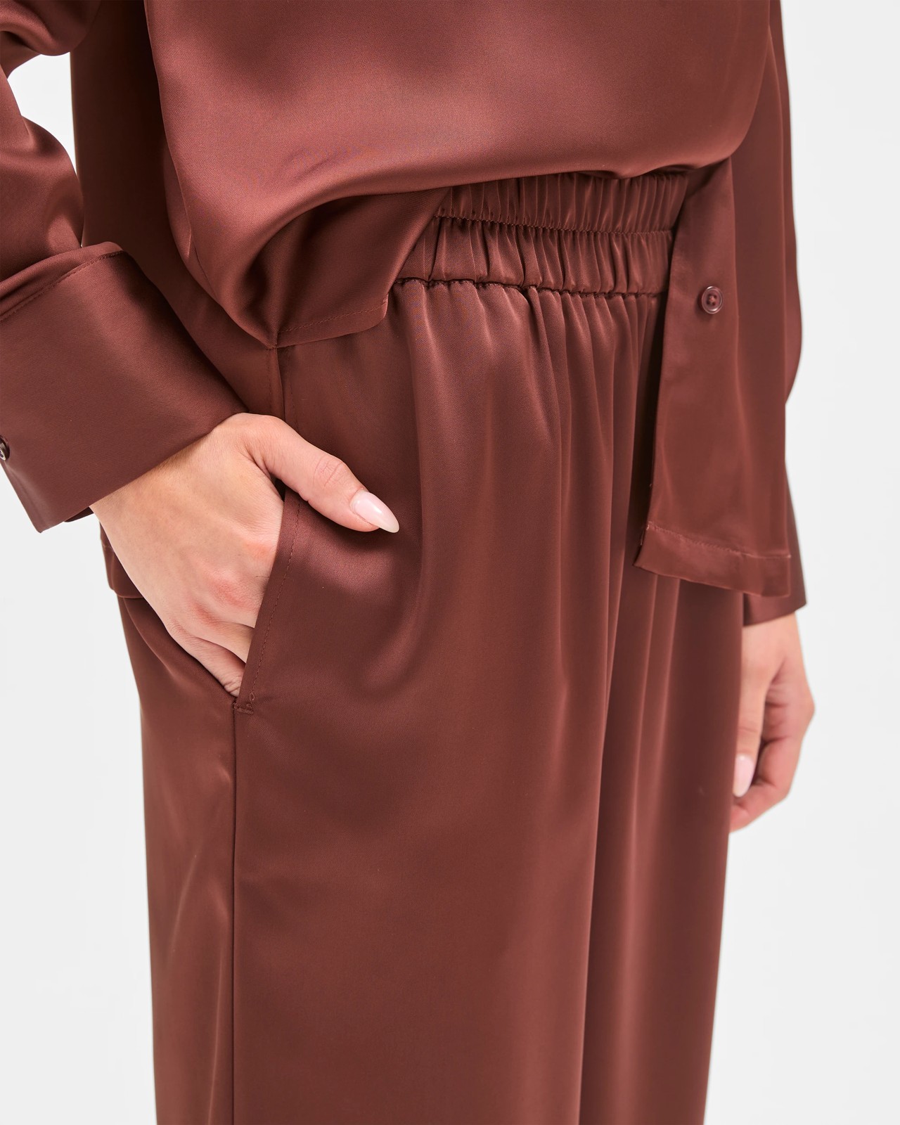 Petites Wide Leg Satin Pants 5 of 5