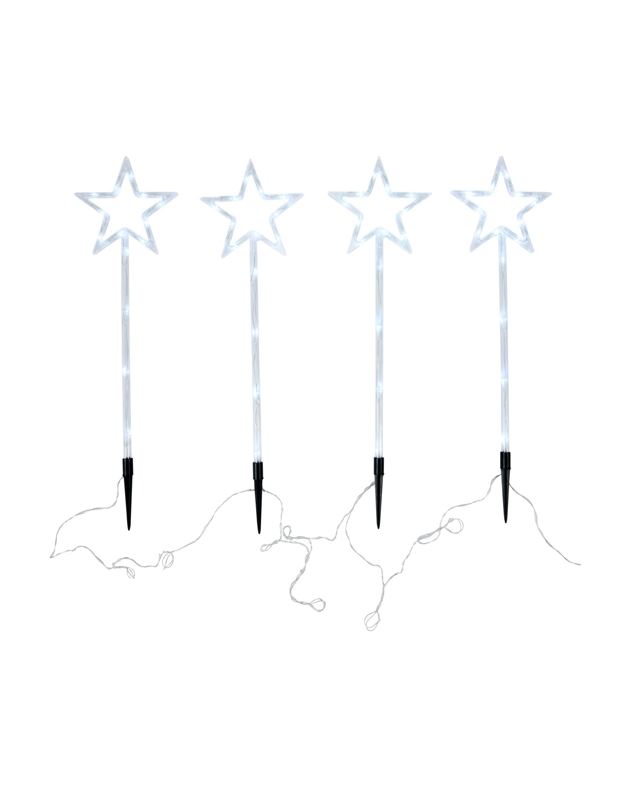 Anko 4 Pack Solar Powered LED Light Up Star Stakes 2 of 5