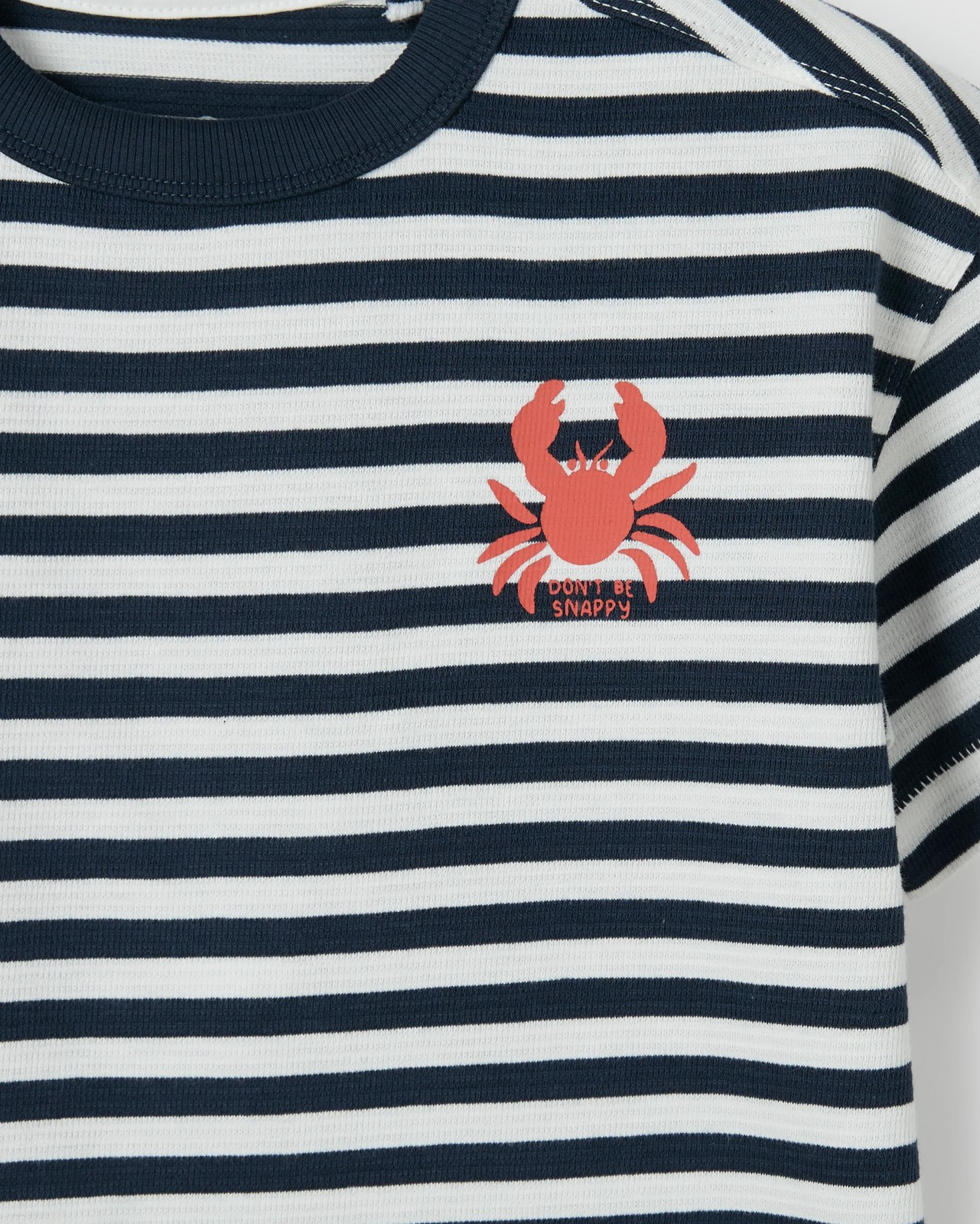 Australian Cotton Print T-shirt - Crab Stripe Navy 2 of 2