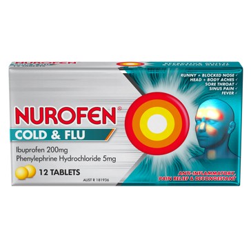 12 Pack Nurofen Cold and Flu Tablets 200mg