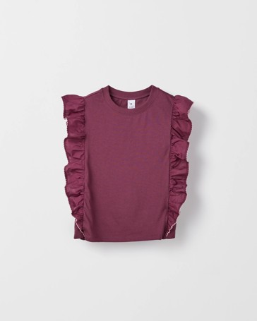 Short Sleeve Boxy Frill Top