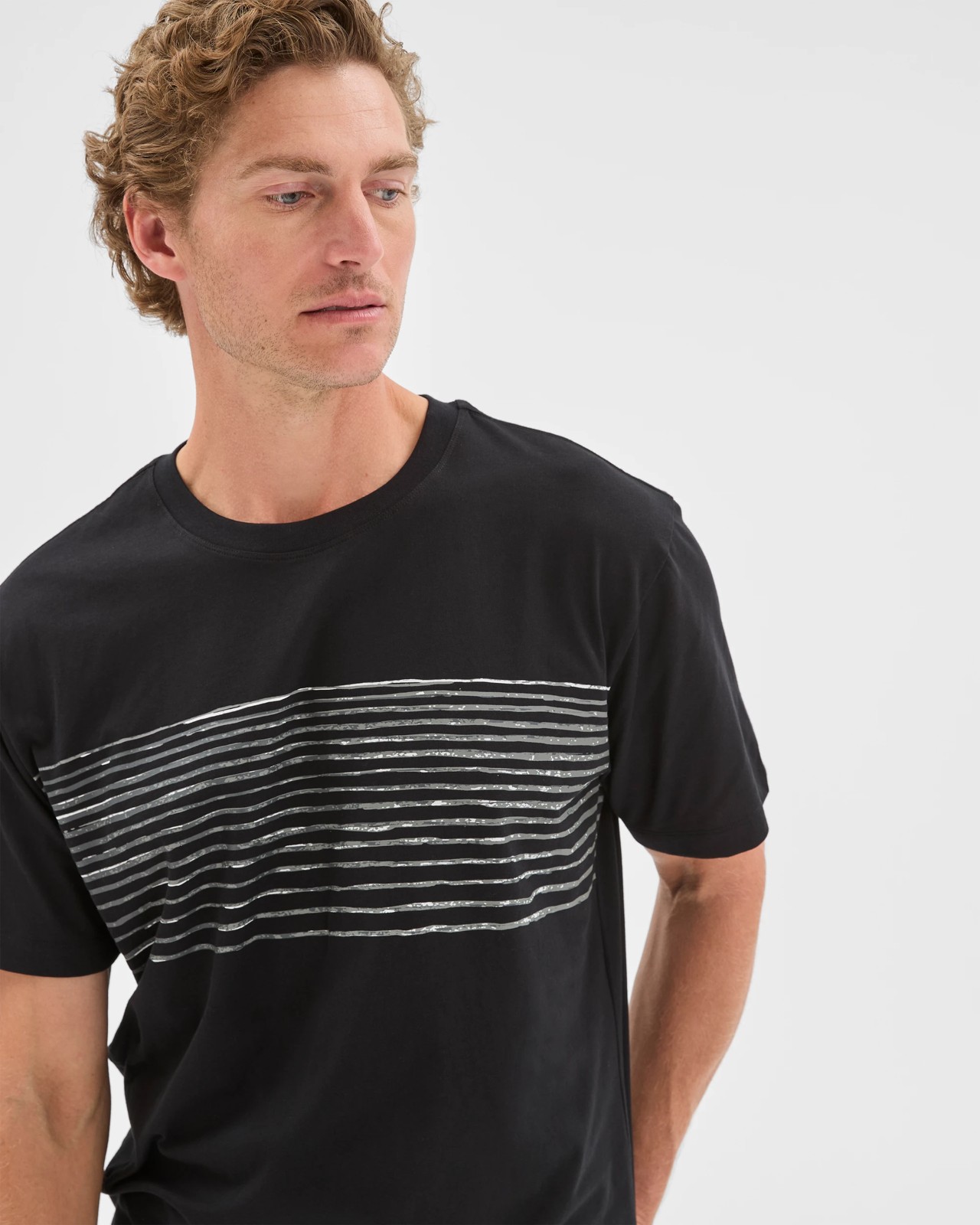 Australian Cotton Frequency Print T-Shirt  - Black 3 of 6