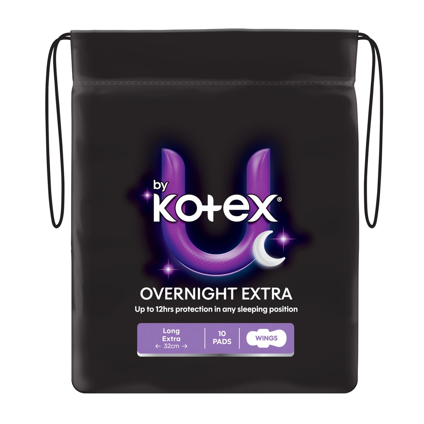 U by Kotex 10 Pack Extra Overnight Pads with Wings 2 of 5