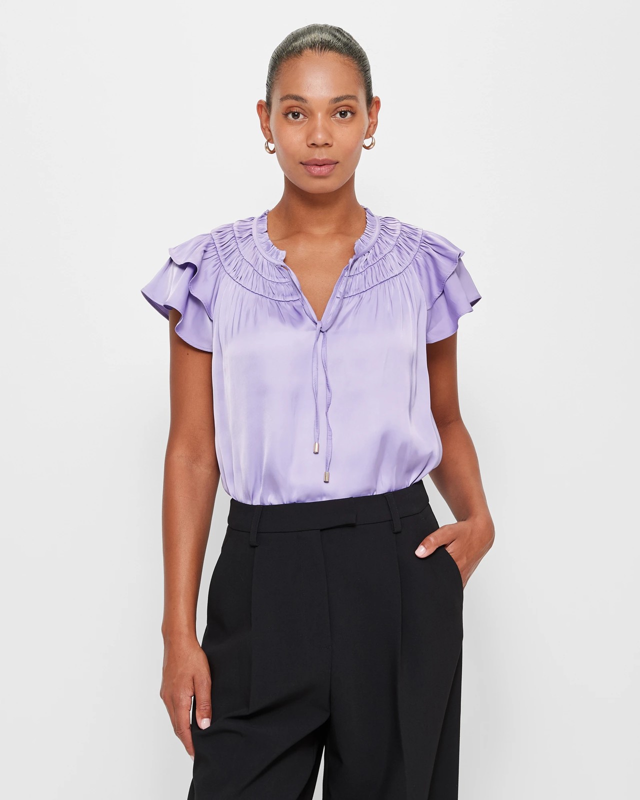 Target ruffle blouse on sale