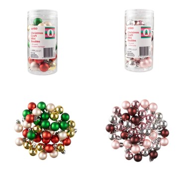 Anko 36 Pack Christmas Craft Mini Bauble - Assorted