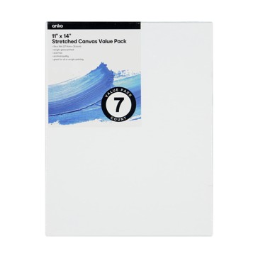 7 Pack 11in. x 14in. Stretched Canvas Value Pack - Anko