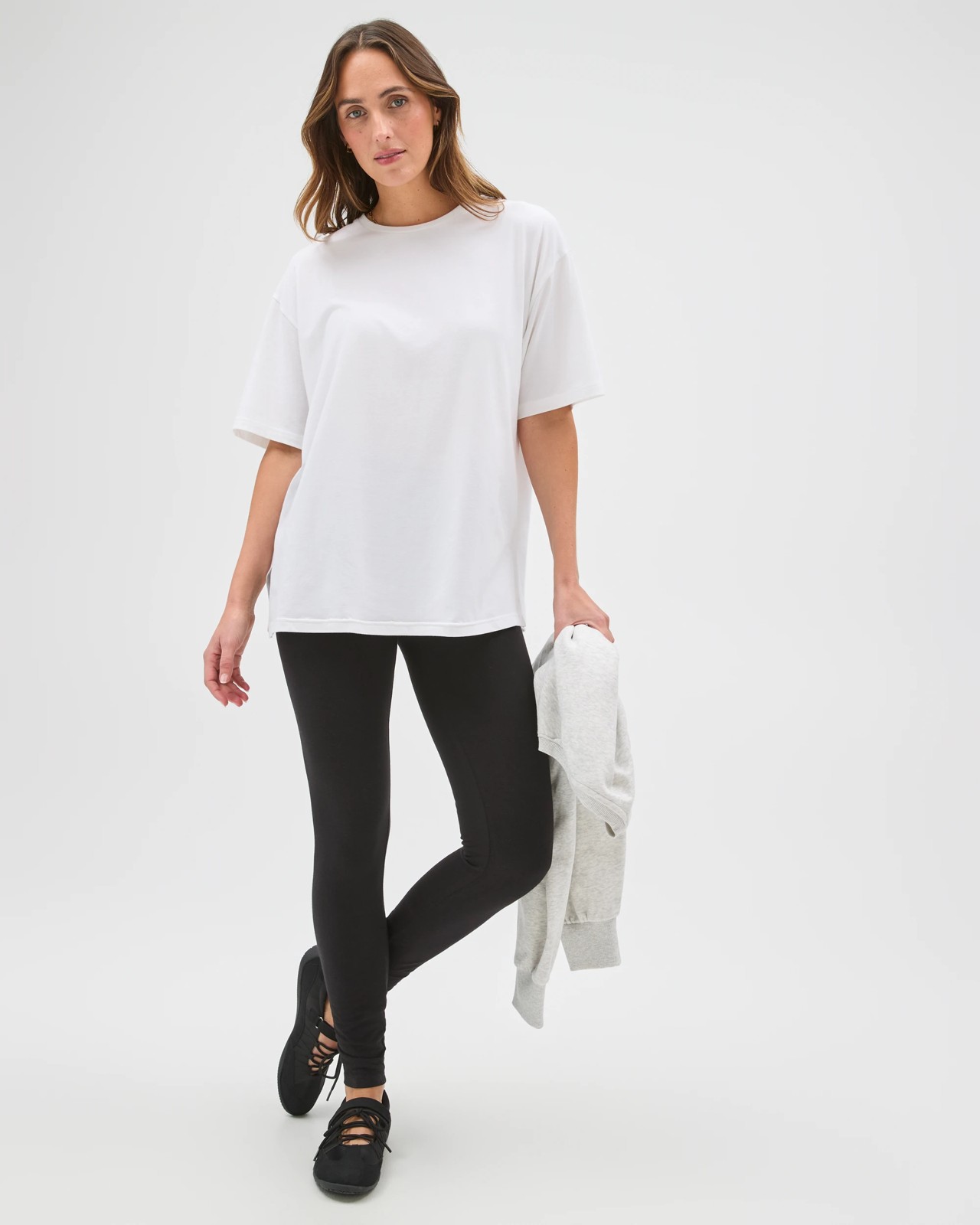 Active Australian Cotton Full Length Stretch Leggings - Black 2 of 5