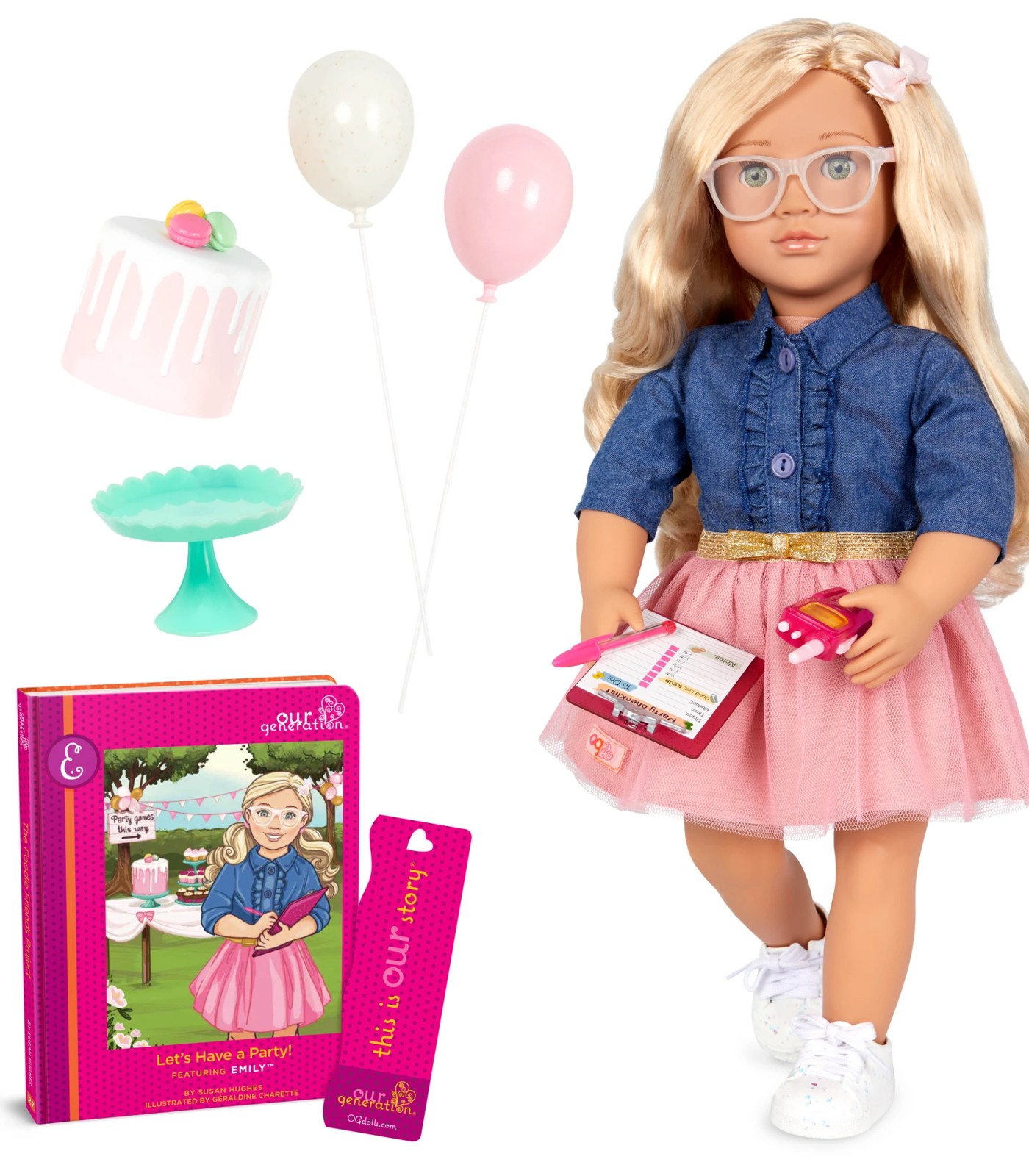 Our Generation Emily Posable 46cm Party Planner Doll & Storybook