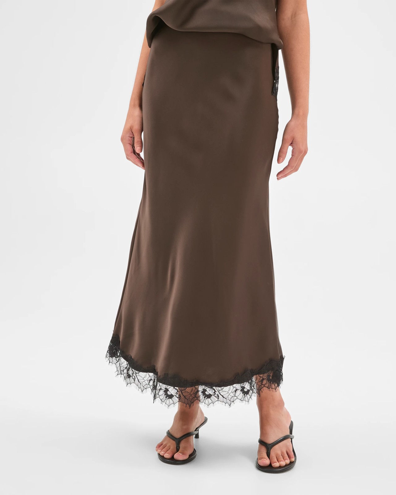 Petites Lace Trim Midi Skirt 4 of 5