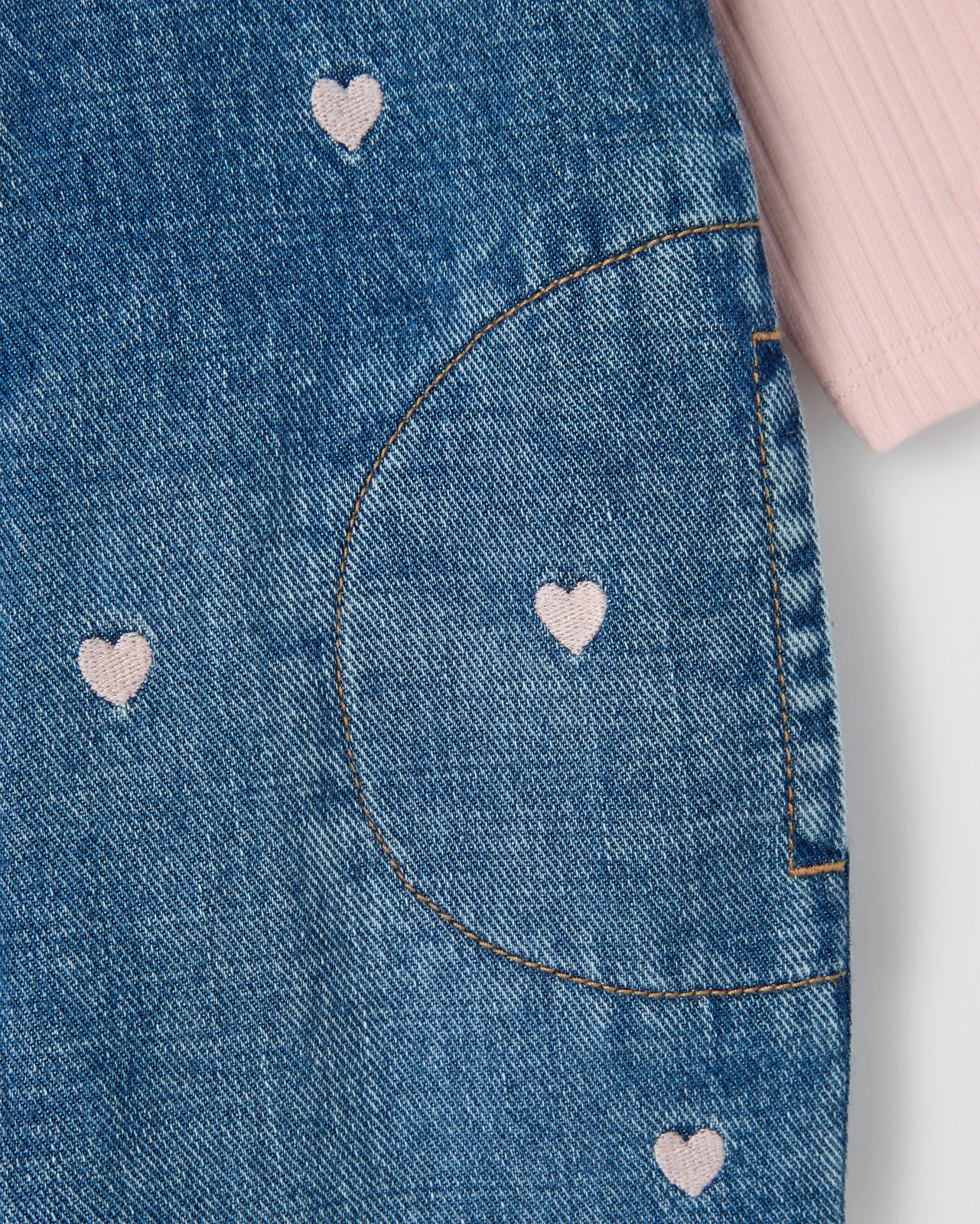 Baby Embroidered Denim Dungaree Set 3 of 3