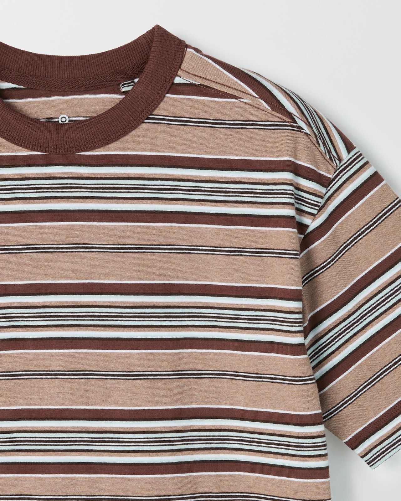 Australian Cotton Blend Stripe T-Shirt - Brown Marle 2 of 2