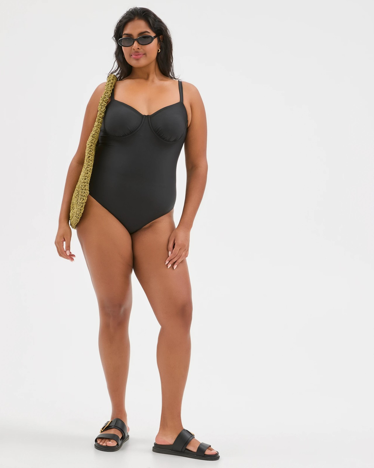 Resort Demi Underwire Matte Micro One Piece Swimsuit - Black 6 of 6