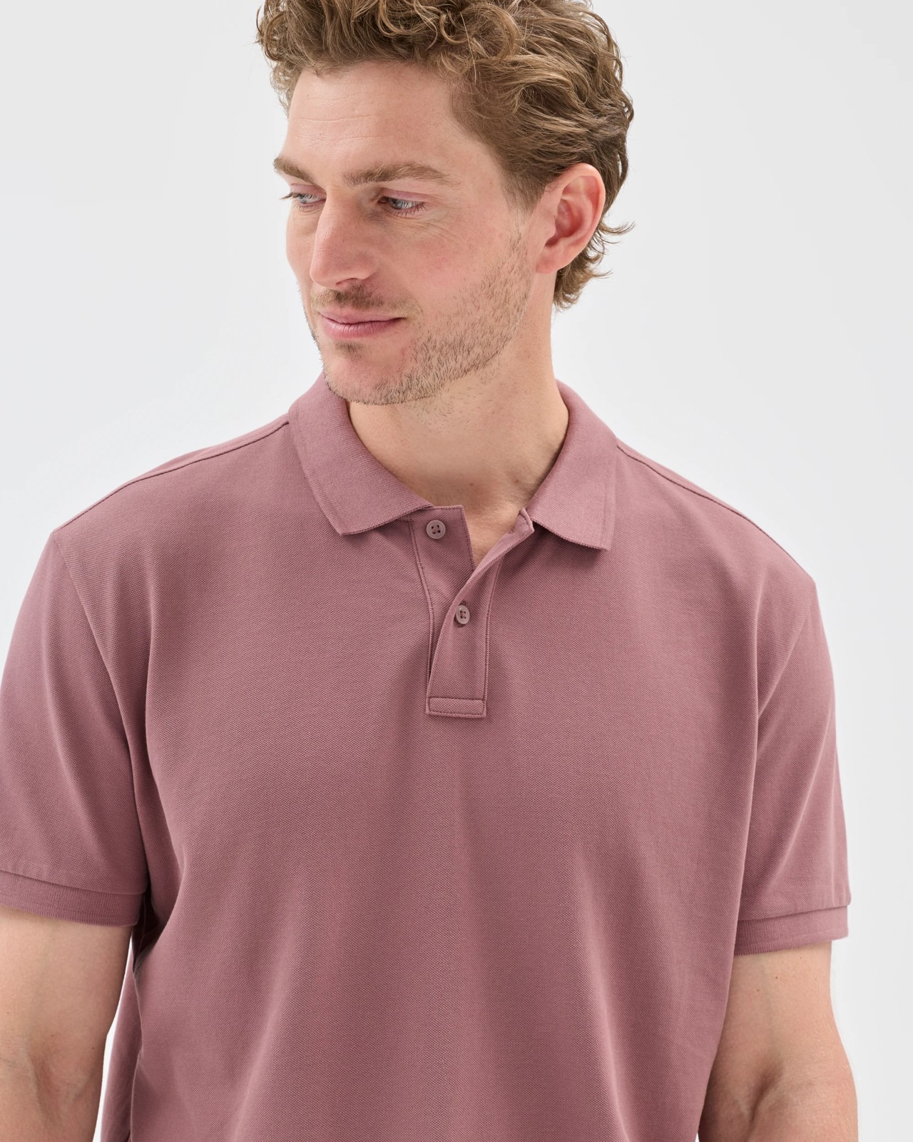 Australian Cotton Short Sleeve Polo Top - Rose Taupe 5 of 5