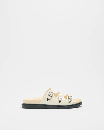 Womens Triple Strap Flat Sandal - Cyprus