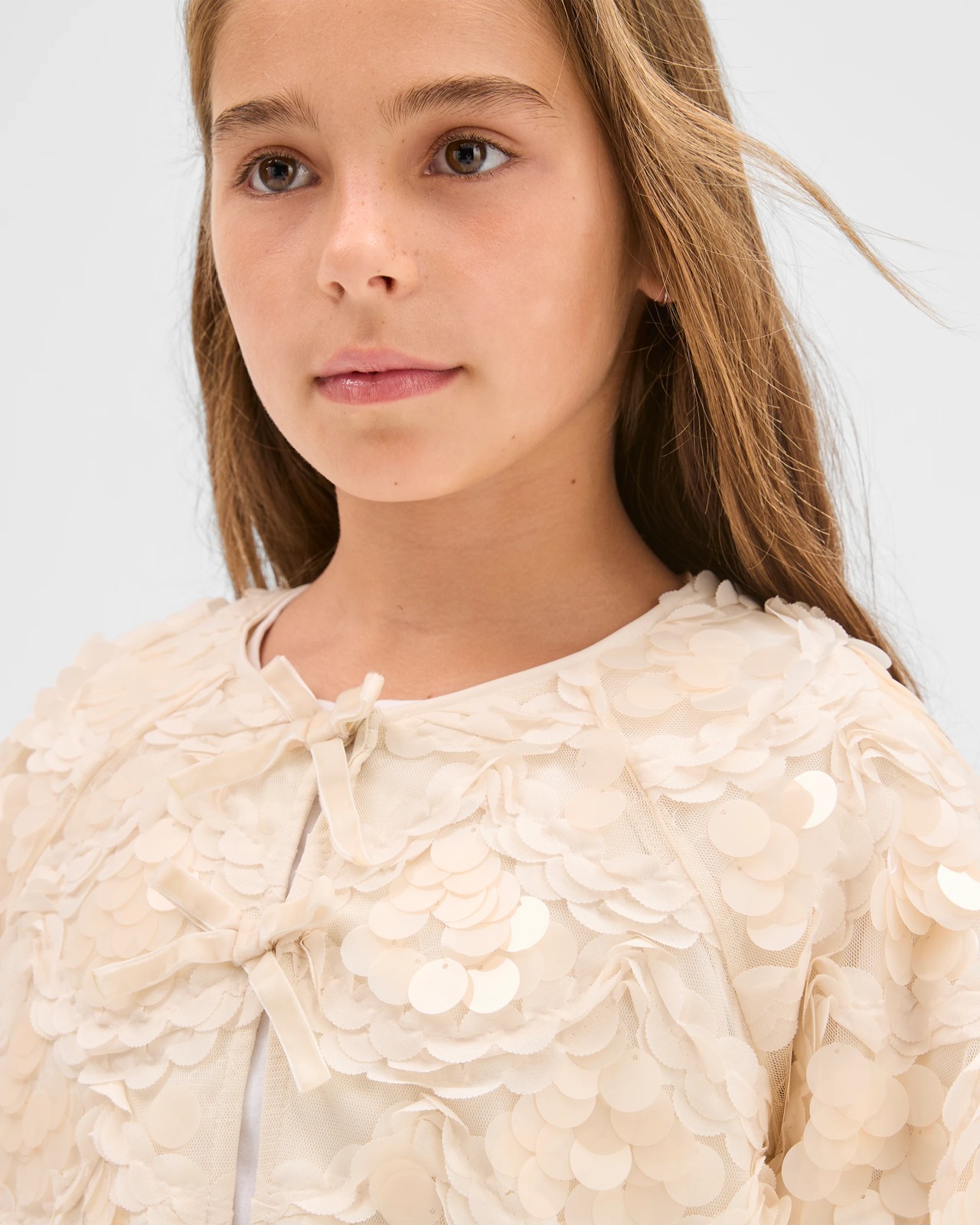 Sequin Lightweight Tie Front Occasion Jacket 3 of 5