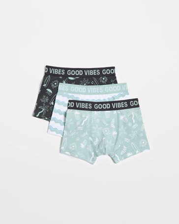 Australian Cotton Younger Boys Trunks 3 Pack - Maxx