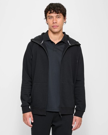Active Zip Through Hooded Fleece Top
