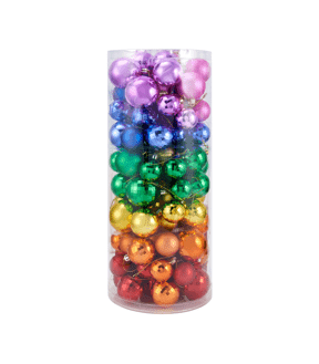 100 Pack Brights Christmas Baubles - Anko