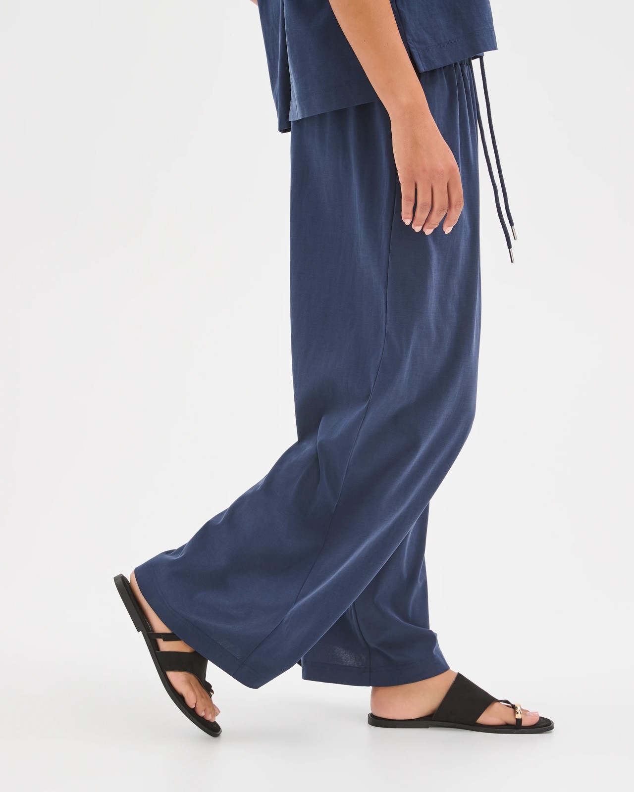 Relaxed Wide Leg Drape Pants - Ink Navy 5 of 5
