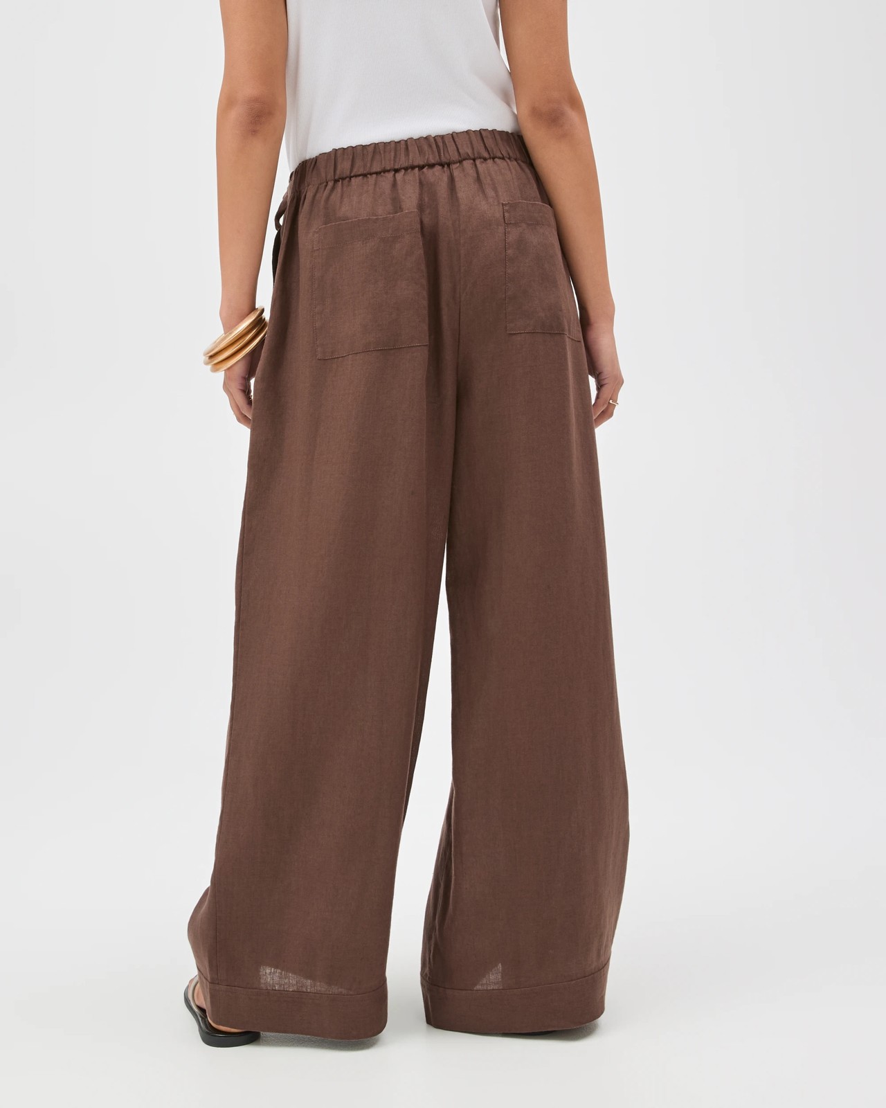European Linen Wrap Pants - Coffee Bean 6 of 6