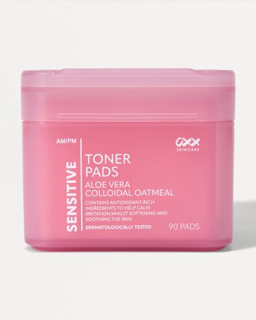 OXX Skincare 90 Pack AM/PM Sensitive Toner Pads - Aloe Vera and Colloidal Oatmeal