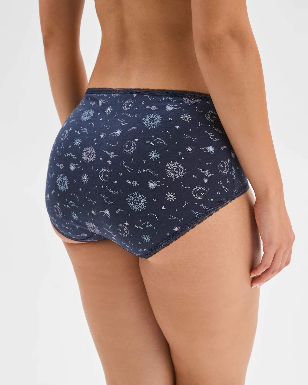 5 Pack Cotton/Elastane Midi Briefs - Celestial/Multi 4 of 5